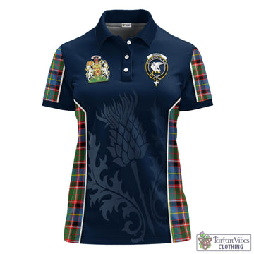Tartan Vibes Clothing Norvel Tartan Women's Polo Shirt with Family Crest and Scottish Thistle Vibes Sport Style
