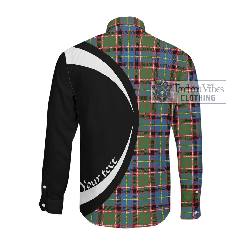 Norvel Tartan Long Sleeve Button Up with Family Crest Circle Style Men's Shirt - Tartan Vibes Clothing