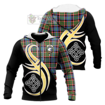 Norvel Tartan Knitted Hoodie with Family Crest and Celtic Symbol Style Unisex Knitted Zip Hoodie - Tartan Vibes Clothing