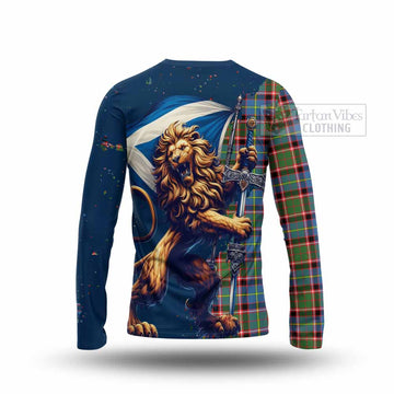 Norvel Tartan Family Crest Long Sleeve T-Shirt with Scottish Majestic Lion - Tartan Vibes Clothing