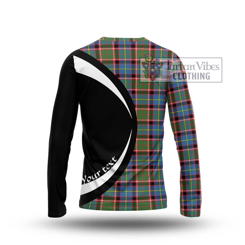 Norvel Tartan Long Sleeve T-Shirt with Family Crest Circle Style - Tartan Vibes Clothing