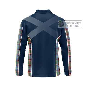Norvel Tartan Long Sleeve Polo Shirt with Family Crest and Lion Rampant Vibes Sport Style - Tartan Vibes Clothing