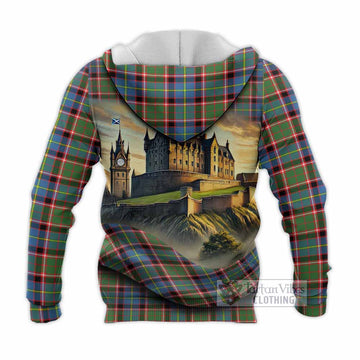 Norvel Tartan Family Crest Knitted Hoodie with Scottish Ancient Castle Style - Tartan Vibes Clothing