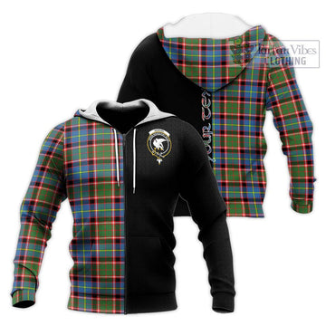 Norvel Tartan Knitted Hoodie with Family Crest and Half Of Me Style Unisex Knitted Zip Hoodie - Tartan Vibes Clothing
