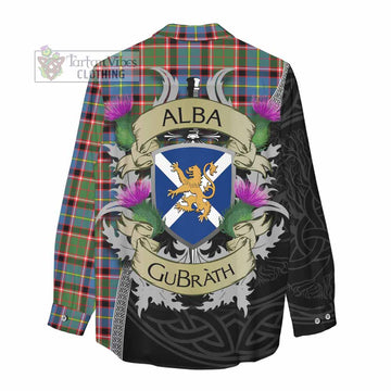 Norvel Tartan Family Crest Women's Casual Shirt Lion Rampant Royal Thistle Shield Celtic Inspired - Tartan Vibes Clothing