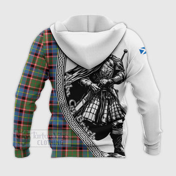 Norvel Tartan Clan Crest Knitted Hoodie with Highlander Warrior Celtic Style - Tartan Vibes Clothing