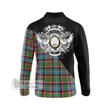 Norvel Tartan Long Sleeve Polo Shirt with Family Crest and Military Logo Style - Tartan Vibes Clothing