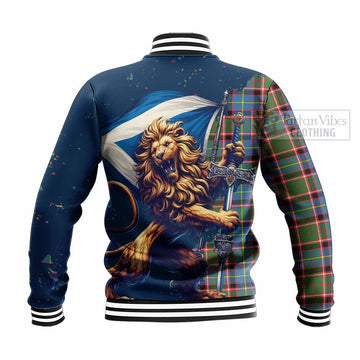 Norvel Tartan Family Crest Baseball Jacket with Scottish Majestic Lion - Tartan Vibes Clothing
