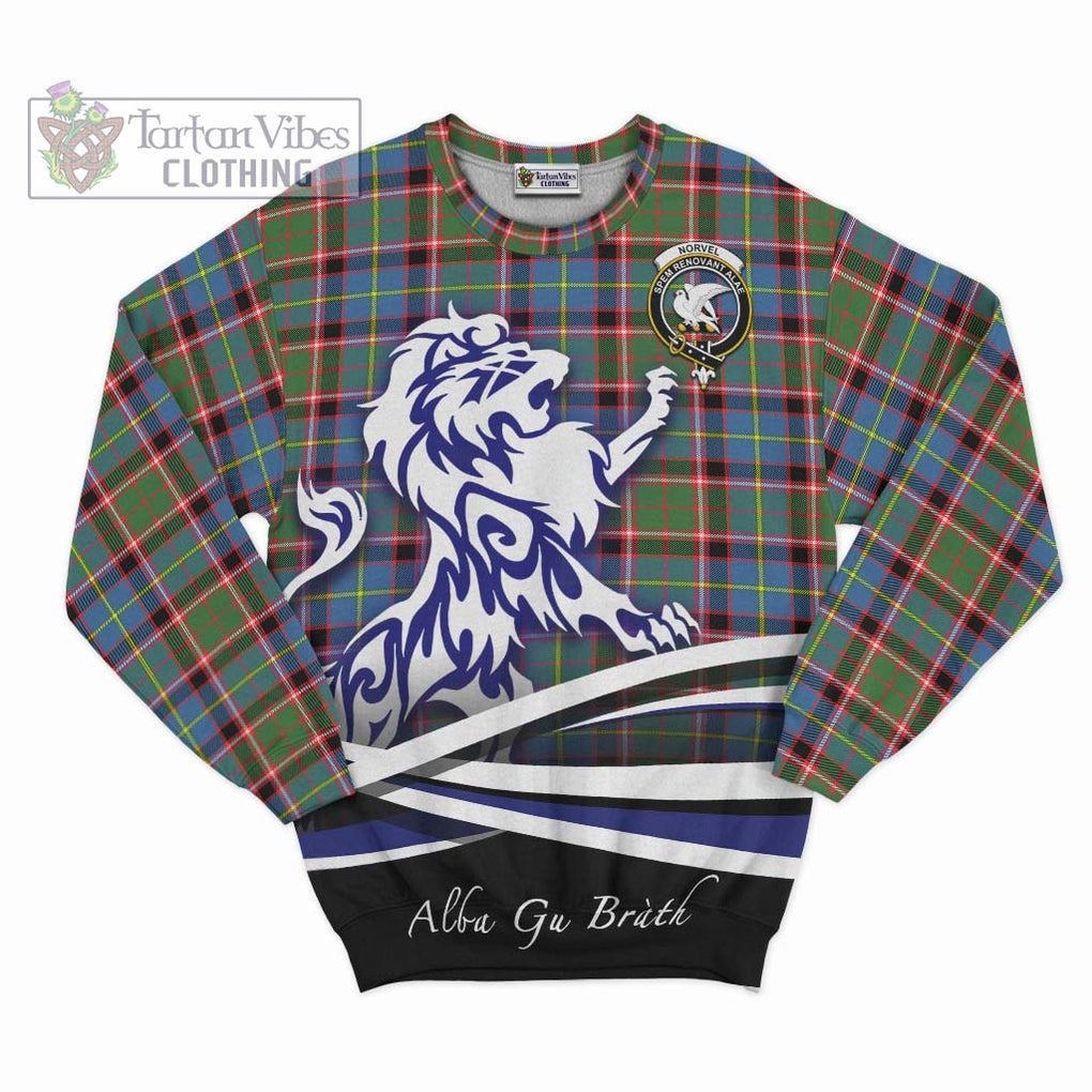Norvel Tartan Sweatshirt with Alba Gu Brath Regal Lion Emblem - Tartan Vibes Clothing