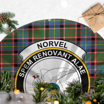 Norvel Tartan Christmas Tree Skirt with Family Crest - Tartan Vibes Clothing