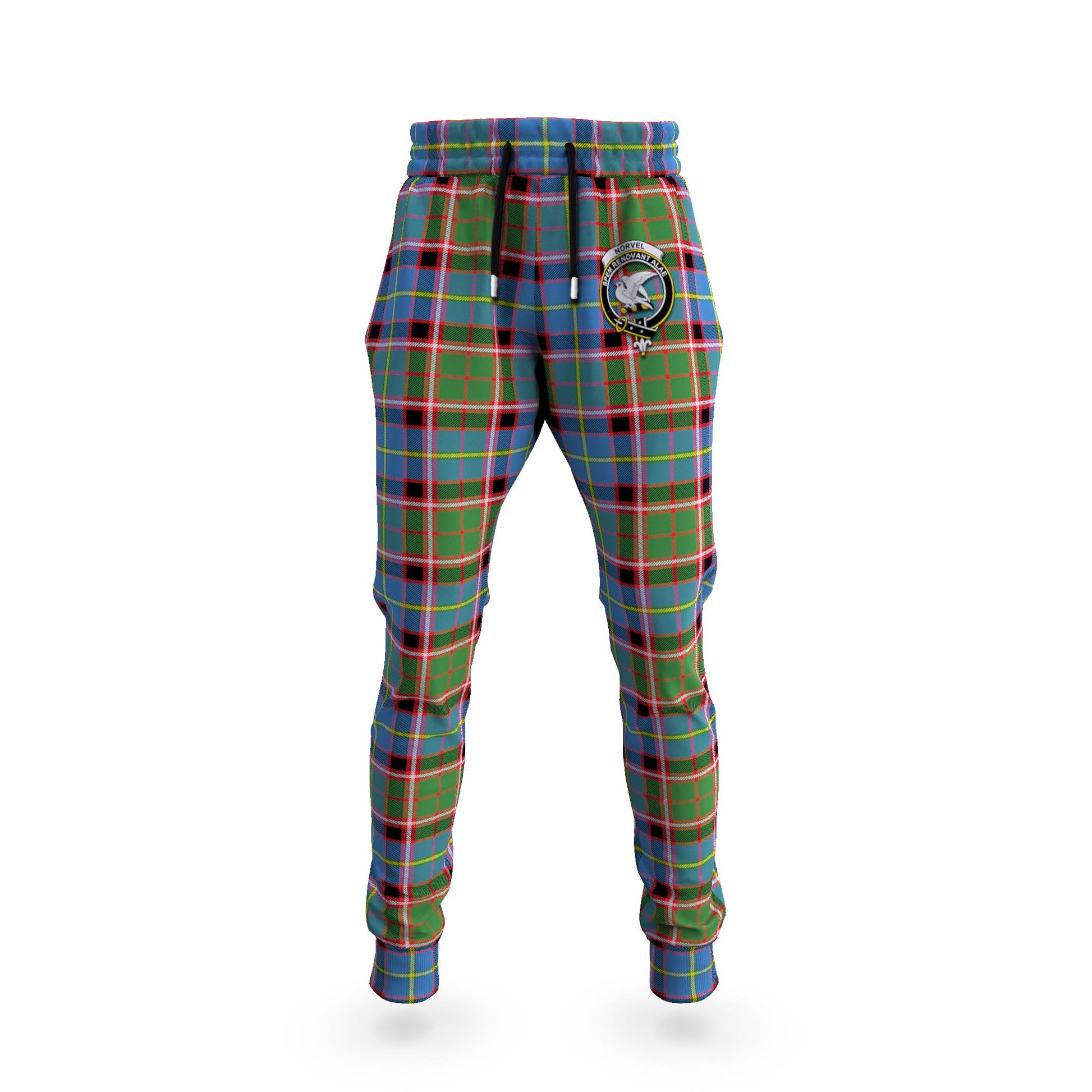 Norvel Tartan Joggers Pants with Family Crest 5XL - Tartan Vibes Clothing