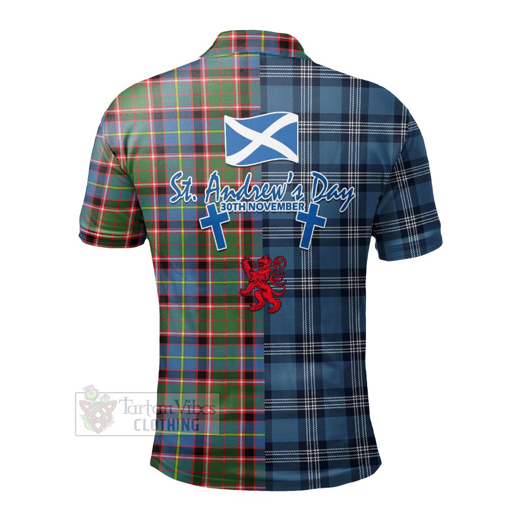Norvel Tartan Polo Shirt Happy St. Andrew's Day Half Tartan Style - Tartan Vibes Clothing