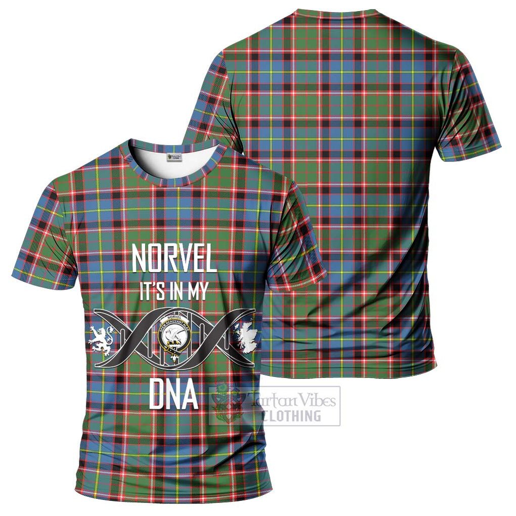 Norvel Tartan T-Shirt with Family Crest DNA In Me Style - Tartan Vibes Clothing