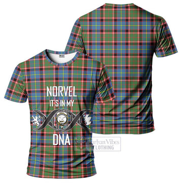 Norvel Tartan T-Shirt with Family Crest DNA In Me Style - Tartan Vibes Clothing