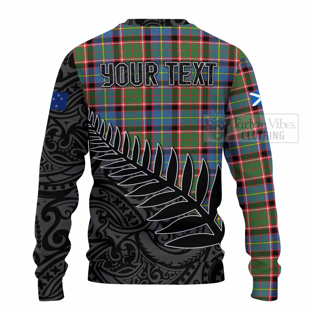 Norvel Crest Tartan Knitted Sweater with New Zealand Silver Fern Half Style - Tartan Vibes Clothing