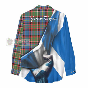 Norvel Tartan Women's Casual Shirt with Family Crest Scotland Patriotic Style - Tartan Vibes Clothing