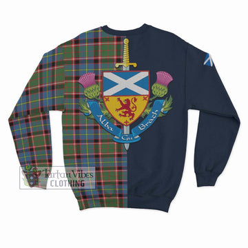 Norvel Tartan Sweatshirt Alba with Scottish Lion Royal Arm Half Style - Tartan Vibes Clothing