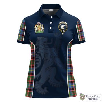 Norvel Tartan Women's Polo Shirt with Family Crest and Lion Rampant Vibes Sport Style - Tartan Vibes Clothing