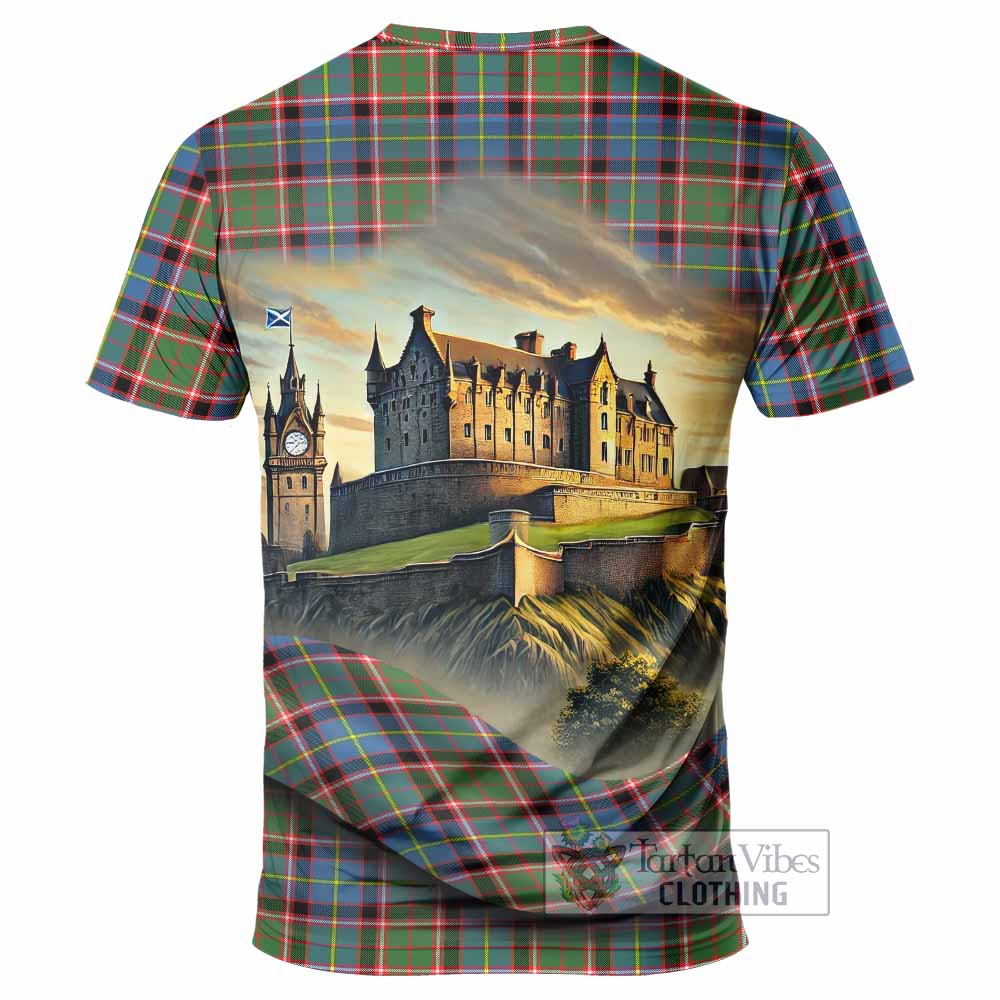 Norvel Tartan Family Crest T-Shirt with Scottish Ancient Castle Style - Tartan Vibes Clothing