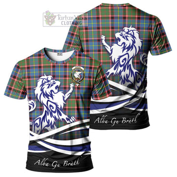 Norvel Tartan Cotton T-shirt with Alba Gu Brath Regal Lion Emblem Women's Shirt - Tartan Vibes Clothing