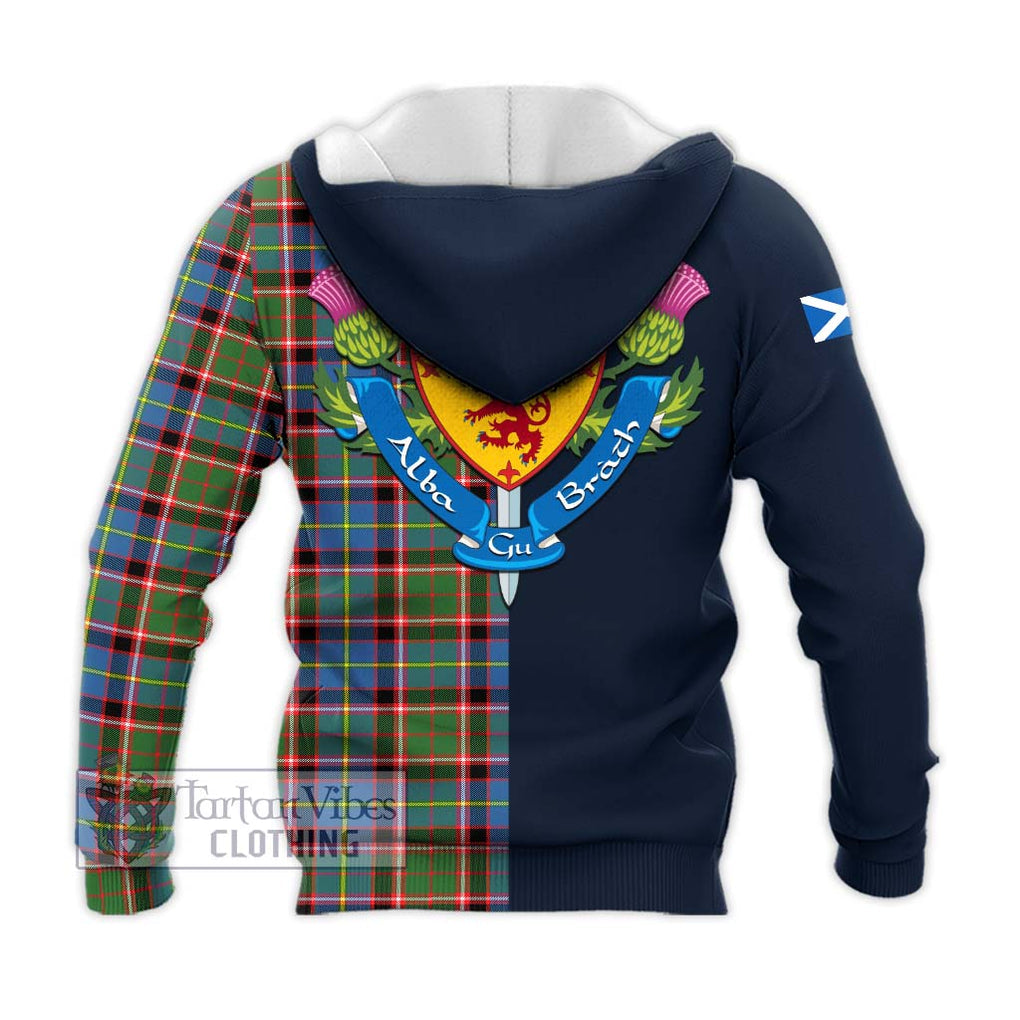 Norvel Tartan Knitted Hoodie Alba with Scottish Lion Royal Arm Half Style - Tartan Vibes Clothing