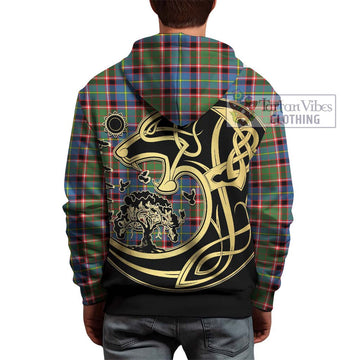 Norvel Tartan Hoodie with Family Crest Celtic Wolf Style - Tartan Vibes Clothing