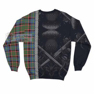 Norvel Tartan Sweatshirt with Family Crest Cross Sword Thistle Celtic Vibes - Tartan Vibes Clothing