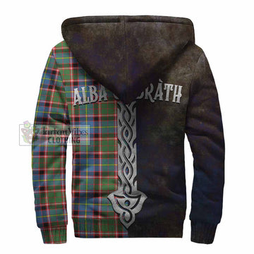 Tartan Vibes Clothing Norvel Tartan Family Crest Sherpa Hoodie Alba Gu Brath Be Brave Lion Ancient Style