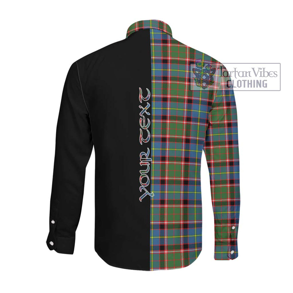 Norvel Tartan Long Sleeve Button Shirt with Family Crest and Half Of Me Style Men's Shirt - Tartanvibesclothing Shop