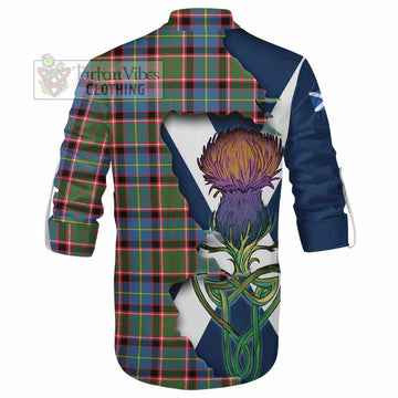 Norvel Tartan Family Crest Ghillie Kilt Shirt Scottish Thistle Celtic Inspired - Tartan Vibes Clothing