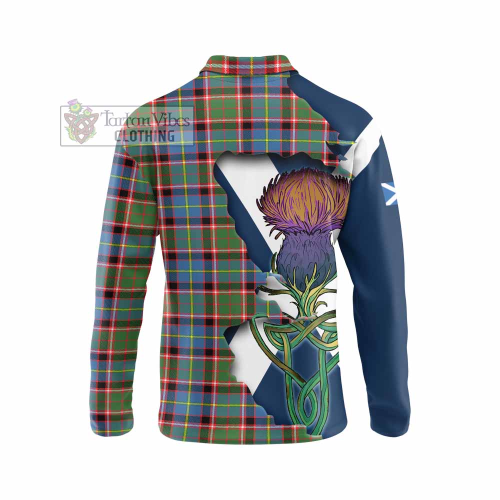 Norvel Tartan Family Crest Long Sleeve Polo Shirt Scottish Thistle Celtic Inspired - Tartan Vibes Clothing