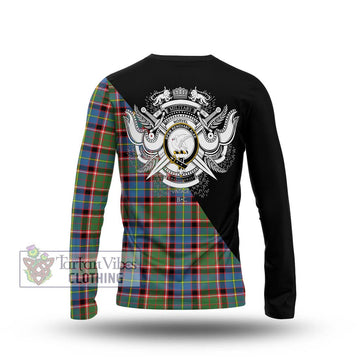 Norvel Tartan Long Sleeve T-Shirt with Family Crest and Military Logo Style - Tartan Vibes Clothing