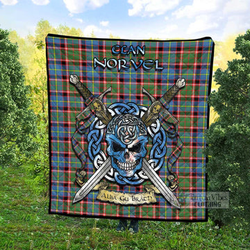 Norvel Tartan Quilt with Celtic Skull Alba Gu Brath Style - Tartan Vibes Clothing
