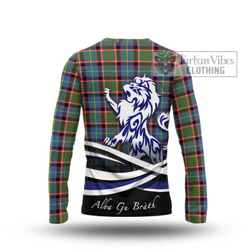 Norvel Tartan Long Sleeve T-Shirt with Alba Gu Brath Regal Lion Emblem - Tartan Vibes Clothing