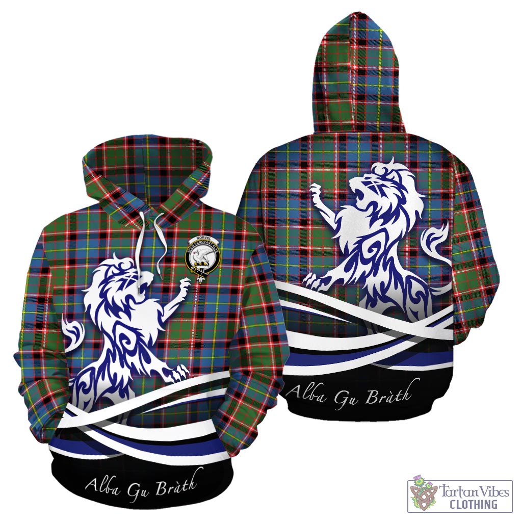 Norvel Tartan Hoodie with Alba Gu Brath Regal Lion Emblem - Tartan Vibes Clothing