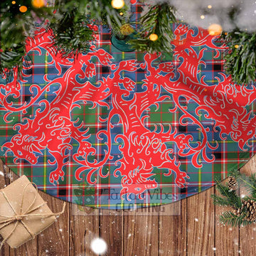 Tartan Vibes Clothing Norvel Tartan Christmas Tree Skirt Lion Rampant Style