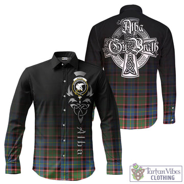 Norvel Tartan Long Sleeve Button Up Featuring Alba Gu Brath Family Crest Celtic Inspired - Tartan Vibes Clothing