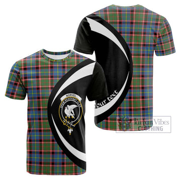 Norvel Tartan Cotton T-shirt with Family Crest Circle Style Kid's Shirt - Tartan Vibes Clothing