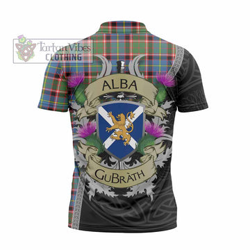 Norvel Tartan Family Crest Zipper Polo Shirt Lion Rampant Royal Thistle Shield Celtic Inspired - Tartan Vibes Clothing