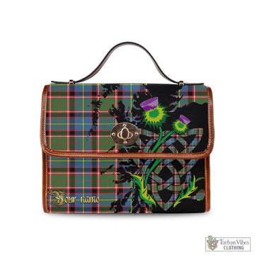 Tartan Vibes Clothing Norvel Tartan Waterproof Canvas Bag with Scotland Map and Thistle Celtic Accents
