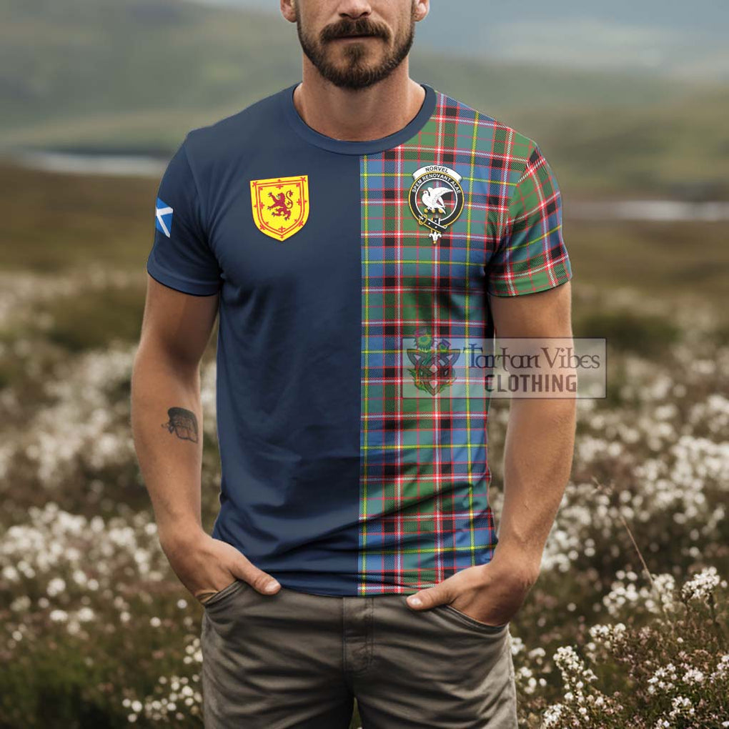 Norvel Tartan T-Shirt Alba with Scottish Lion Royal Arm Half Style - Tartan Vibes Clothing