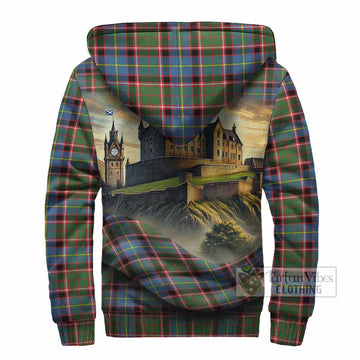 Norvel Tartan Family Crest Sherpa Hoodie with Scottish Ancient Castle Style - Tartan Vibes Clothing