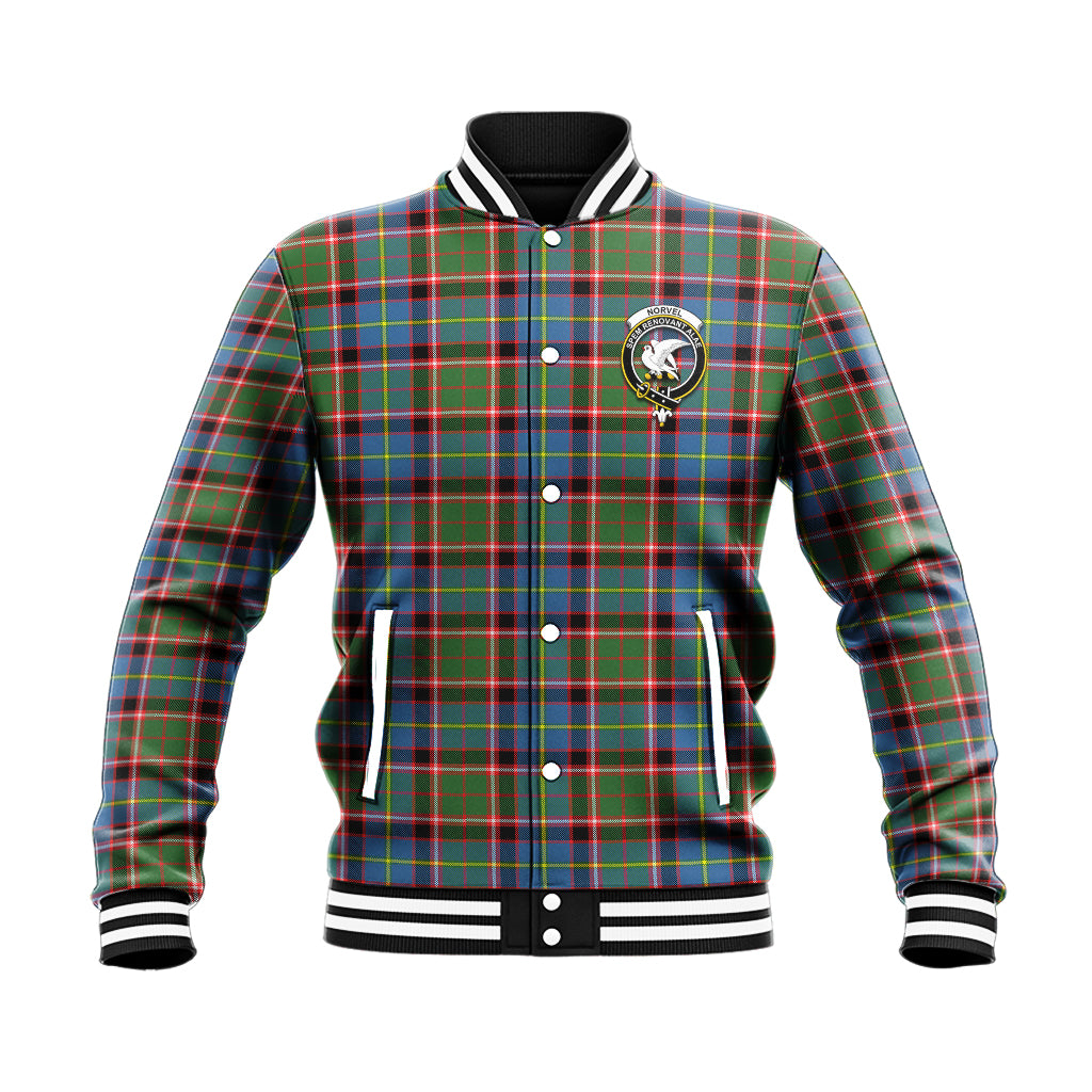 Norvel Tartan Baseball Jacket with Family Crest - Tartan Vibes Clothing