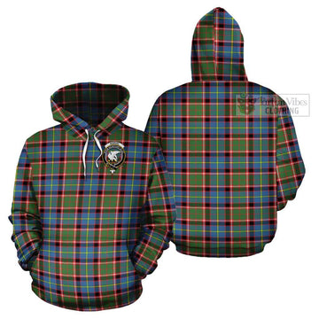 Norvel Tartan Cotton Hoodie with Family Crest - Tartan Vibes Clothing