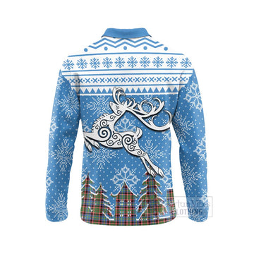 Norvel Clan Christmas Long Sleeve Polo Shirt Celtic Reindeer Style - Tartan Vibes Clothing