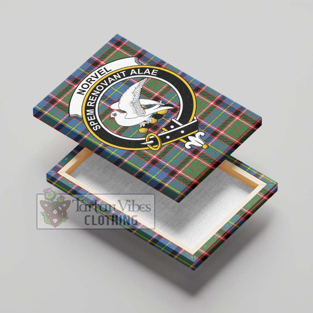 Norvel Tartan Canvas Print Wall Art with Family Crest - Tartan Vibes Clothing