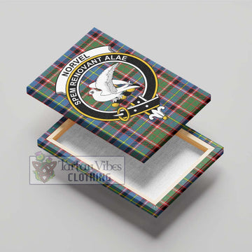Norvel Tartan Canvas Print Wall Art with Family Crest - Tartan Vibes Clothing