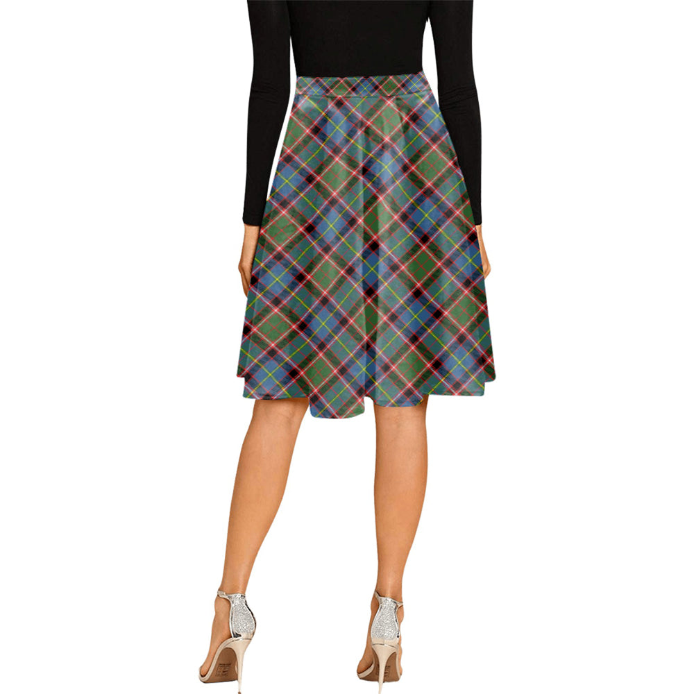 Norvel Tartan Melete Pleated Midi Skirt Cross Style - Tartan Vibes Clothing