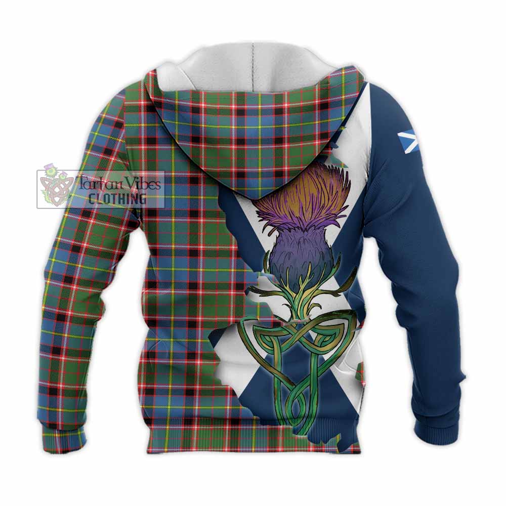 Norvel Tartan Family Crest Knitted Hoodie Scottish Thistle Celtic Inspired - Tartan Vibes Clothing