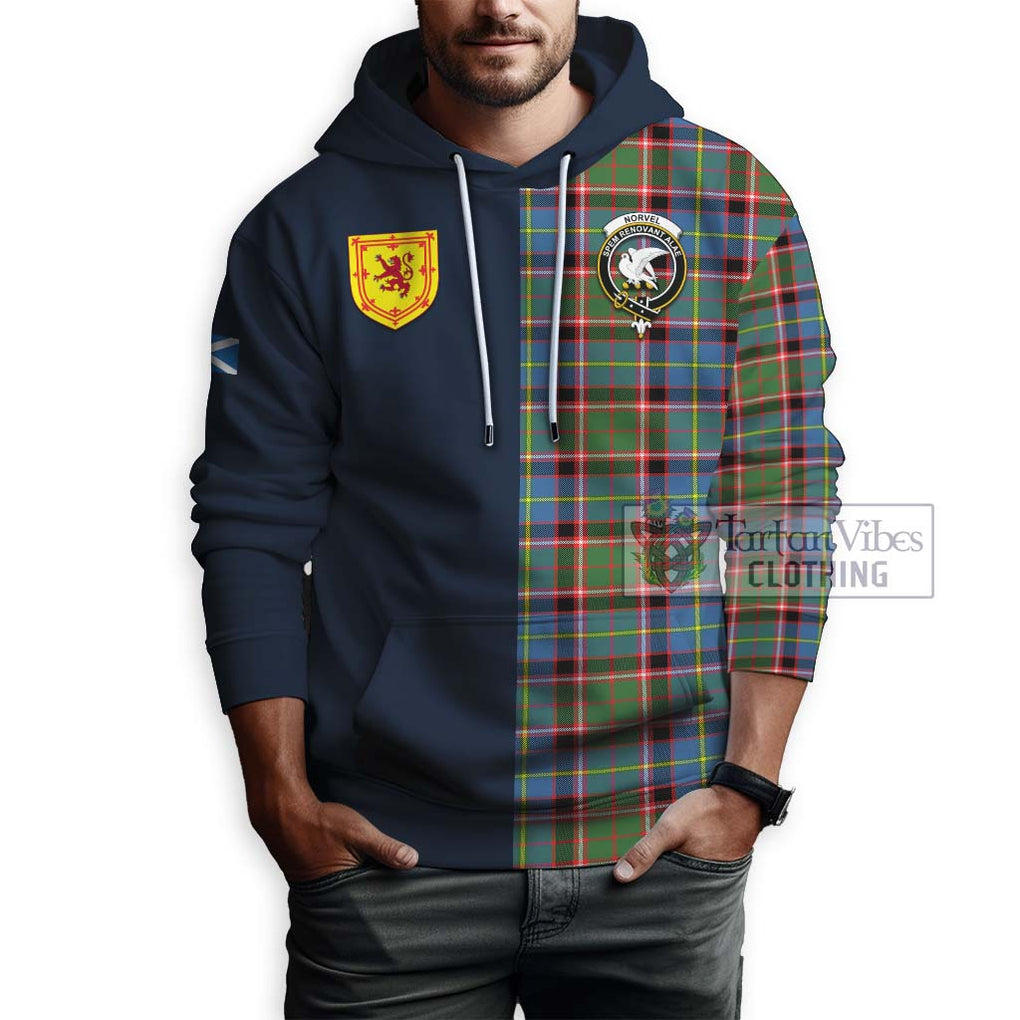 Norvel Tartan Hoodie Alba with Scottish Lion Royal Arm Half Style - Tartan Vibes Clothing